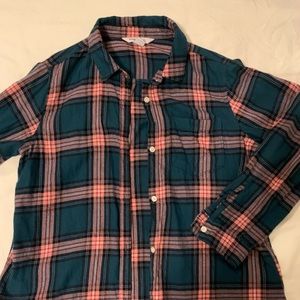 Pink and Green Flannel Size L